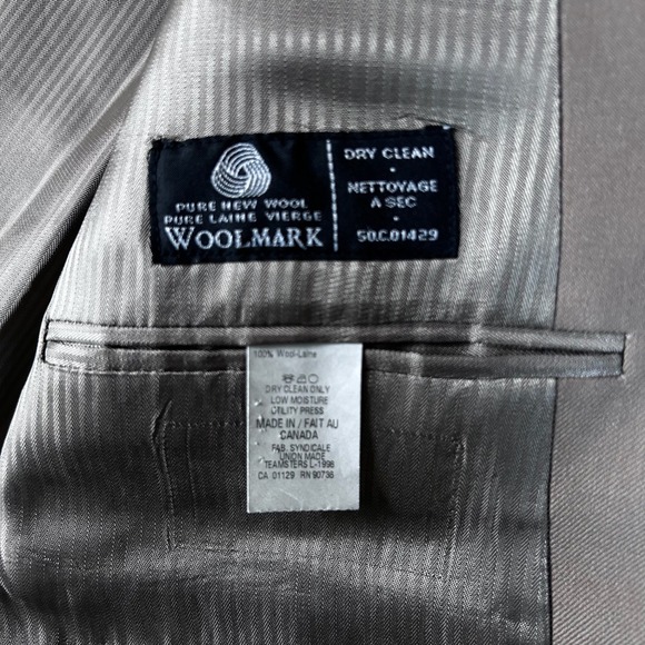 Calvin Klein Men Tan Wool Blend Blazer Suit Jacket Sport Coat Men's Size 44R - Picture 4 of 11